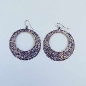 Large Silver Dangle Earrings